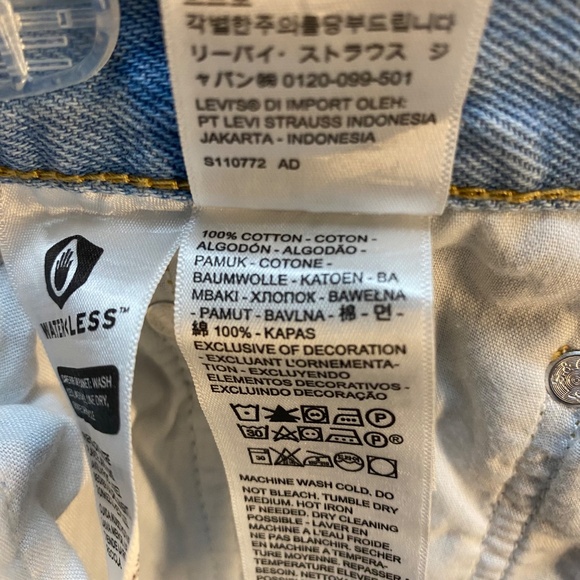 Levi's Ribcage Straight Ankle Jeans, blue with vertical stripes, size 27 - Picture 14 of 14